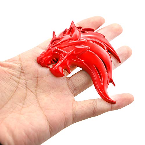 UpAuto 2 peças Cool Wolf Head Car Side/Traseira/Frontal Emblema Emblema 3D autoadesivo placa de iden