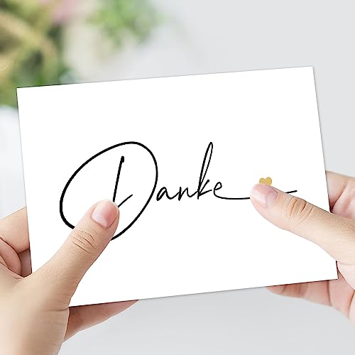20 Stück Danke Karte mit 20 Kraftpapier Briefumschläge und 25 Gold Siegel Aufkleber, Dankeskarte für Kollege, Lehrerin, Familie, Freund(9cm x 14cm)
