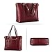 Kattee Genuine Leather Women Tote Bag Soft Handbags Vintage Shoulder Purses Fashion Top Handle Bag Large Capacity (Wine Red)