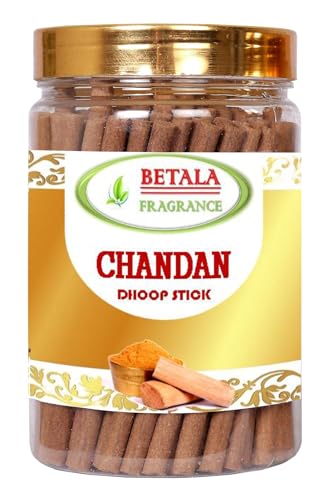 Image of Betala Fragrance Chandan Flavour Dhoop Sticks for Pooja, Pack of 100 Gm Dhup Batti with Holder, Agarbatti, Incense Stick, Sandal, Cones, Cup, Sambrani (100 Gm)
