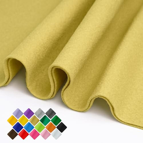 Image of 36 inch Wide Soft Felt Fabric by the Yard, 1.6mm Thick Durable & Flexible Craft Felt for Sewing, DIY Arts, Crafts and Decorations (Camel, 2 /3Y)