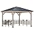 Outsunny 11' x 11' Hardtop Gazebo with Metal & Acrylic Combined Roof, Wood Frame, Permanent Pavilion Grill Gazebo with Bar Counters, Ceiling Hook, for Patio, Garden, Backyard, Deck, Lawn