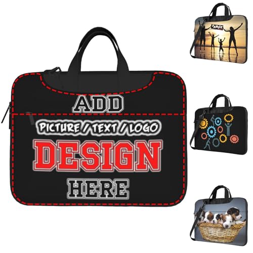 Custom Laptop Shoulder Bag Add Personalized Photo Text Logo Laptop Sleeve Business Briefcase Protective Case for Men Gifts
