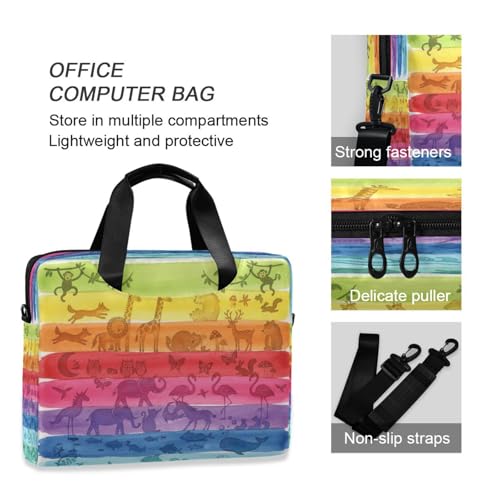 Maletín para portátil unisex con diseño a rayas coloridas miniatura 6