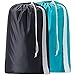 HOMEST 2 Pack XL Nylon Laundry Bag with Strap, Machine Washable Large Dirty Clothes Organizer, Easy Fit a Laundry Hamper or Basket, Can Carry Up to 4 Loads of Laundry, Black