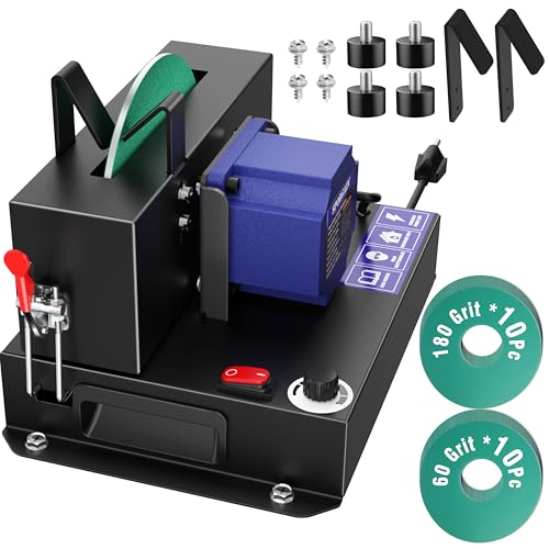 SporGain Lawn Mower Blade Sharpener Brushless Motor 3000RPM Blade Grinder with Lifetime Motor Warranty 7 Ceramic Wheel with 20 Sanding Discs for High Lift Low Lift Gator & Flat Blades