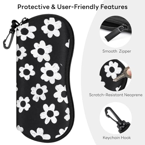 Image of Sunglasses Case with Belt Clip, Ultra Light Neoprene Zipper Soft Padded Glasses Case for Women Men