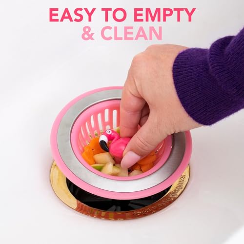 Joie Flamingo Kitchen Sink Strainer Basket, 19900, Pink