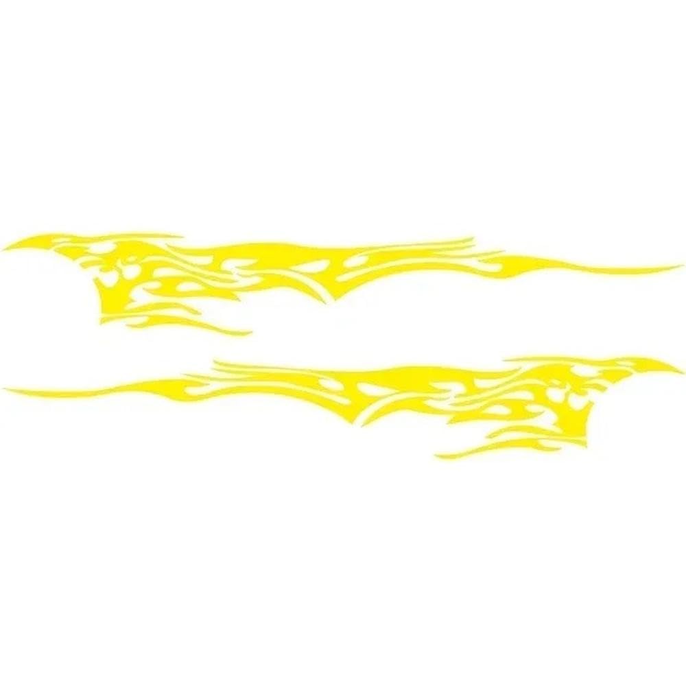Car Vinyl Decal Graphics Side Flame Stickers Body Generic Race Decal Sticker(Yellow)