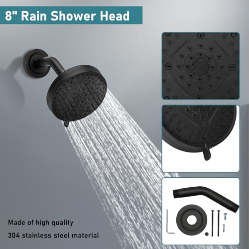 Kit de Recorte para Ducha Matte Black Genta Compatible con Moen T2473EPBL, Fácil de Instalar, con Cabezal y Manija de Ducha de Función Única, Requiere Válvula 2510 miniatura 5