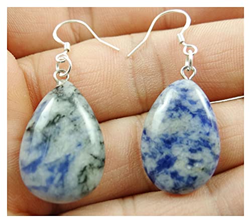 Cristal de quartz et turquoises en goutte pour boucles d'oreilles