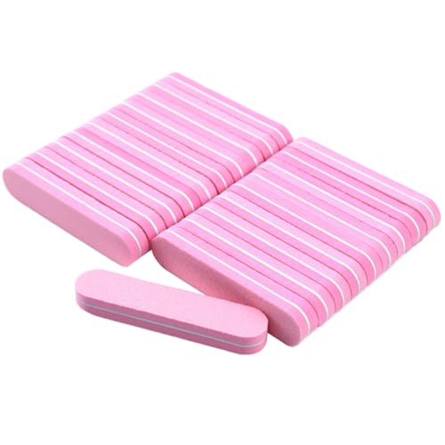 Mipcase Kit de 20 Mini Limas de Uñas Reutilizables de Doble Cara Bloque Pulidor Ligero de Esponja y Cartón Rosa para Manicura y Pedicura Profesional en Casa y Salón