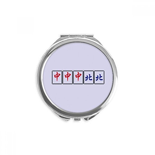 Miroir rond mahjong miroir de poche portable multicolore maquillage compact