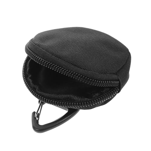 LIFKICH Small Round Earbud Case for Travel Compact Zipper Keychain Pouch Coin Purse Key Holder Portable Storage Pouch