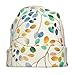 GVGOAGL Bright Colorful Fashion Leaves Beanie for Women Men, Warm Soft Stretch Knitted Beanies Hat Lightweight Casual Slouchy Chemo Cap Cancer Headwear Gifts