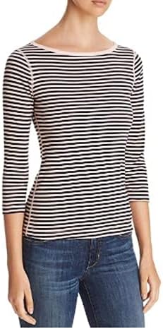 womens three dots bali stripe 3/4 slv british tee Shirt