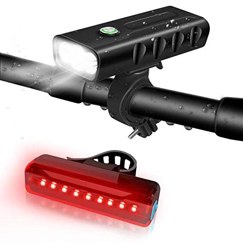 Bicycle Light USB Rechargeable 5200mAh LED Bicycle Headlights 3 Light Mode High Brightness