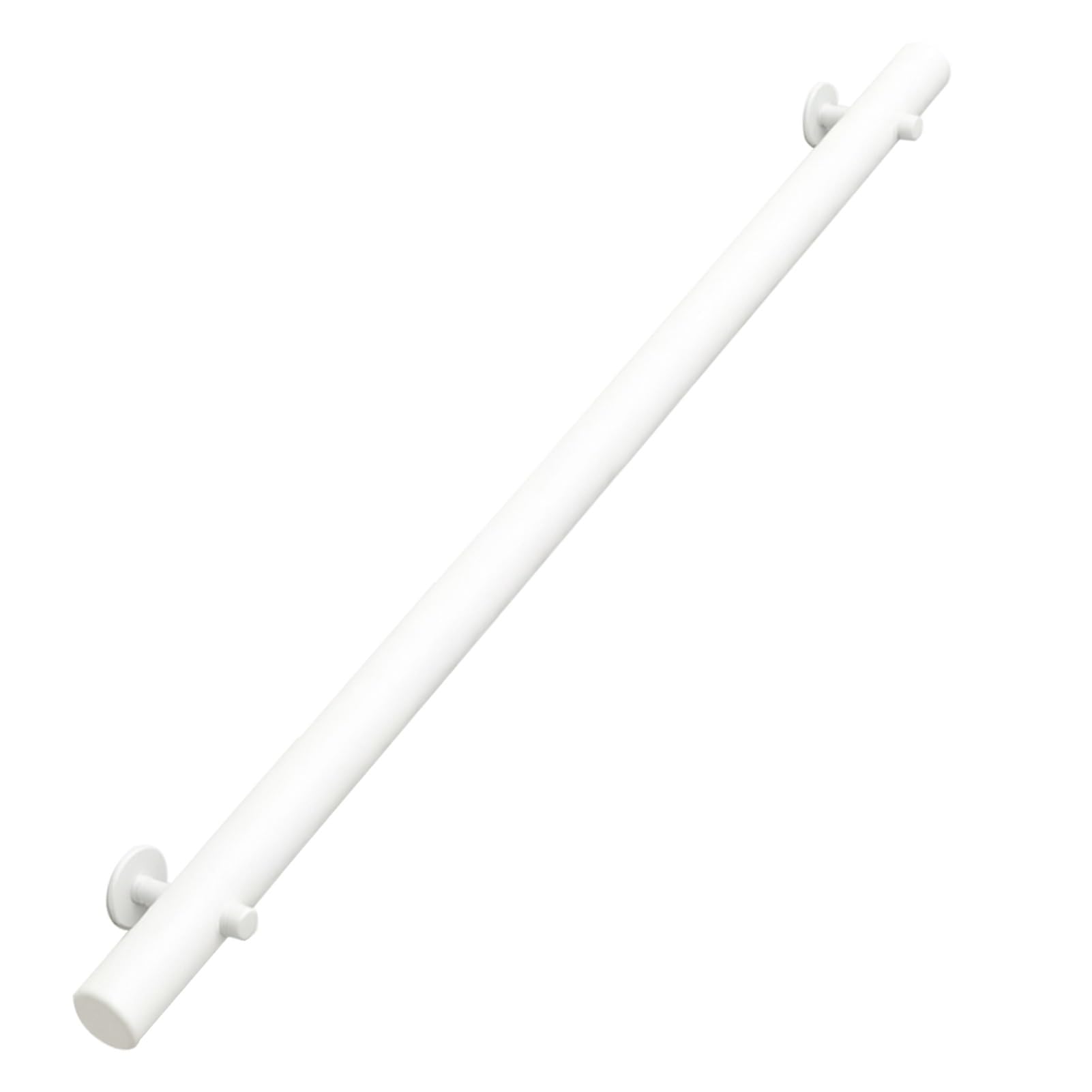 Wood Hand Railings for Indoor Stairs Wall Staircase Handrails - White Round Banister with Brackets Grab Rail(5ft/150cm)