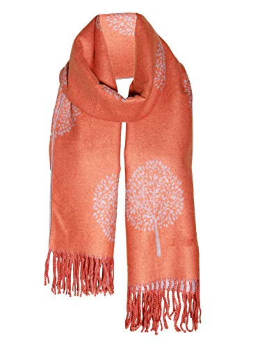 Luxury Cashmere Rust Colour Scarf Mulberry Tree Print Reversable Super Soft Summer Winter Spring Scarf Unisex Trendy Premium Quality Scarfgift For Her Him Her Everyone #TOP3