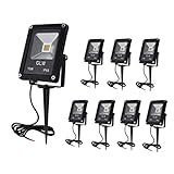 GLW 12V Landscape Lights 10W Low Voltage Waterproof Outdoor Spotlights IP65 Waterproof Garden Lights,3000K Warm White [8 Pack]