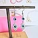 Evil Eyes Earrings for Women Fashion Blue Turkish Eyes Rhinestone Dangle Earring for Women Protect Jewelry (Hamsa)
