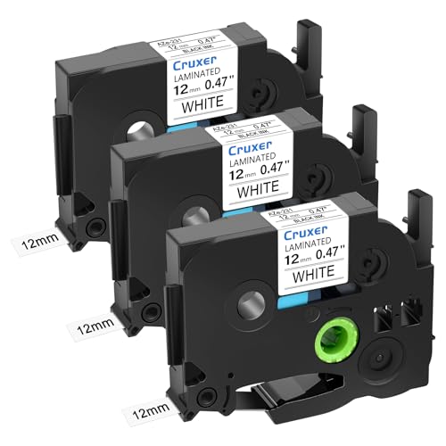 Cruxer �����p���x���e�[�v P-Touch TZe-231 TZ-231�p �u���b�N�e�L�X�g �z���C�g ���~�l�[�g���H 12mm 0.4�C���` Ptouch PT-D200 PT-D210 PT-D400 PT-D450 PT-D600 PT-H10