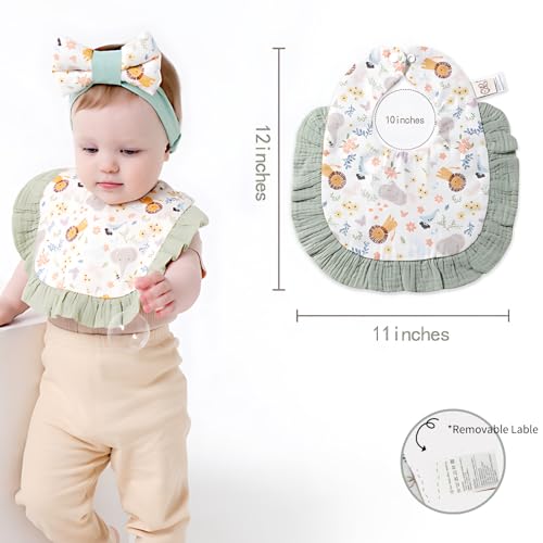 Muslin Baby Bibs for Girls & Boys - 100% Cotton Drool Bibs for Teething and Drooling, Absorbent Bandana Bibs for Newborns4