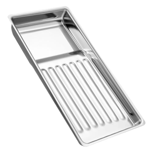 Cabilock Bandeja de Acero Inoxidable con Ranuras Bandeja Pequeña para Esterilización y Organización de Herramientas de Belleza Tatuaje y Manicura Uso Versátil Salones y Laboratorios