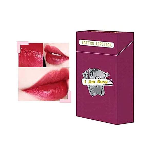 Yvemk Tattoo Lipstick Cotton Swab, 20 Pcs Tattoo Lip Stain Long Lasting Waterproof Matte Lipstick, Portable Lipstick Cotton Swab, Women Non-stick Lip Tints