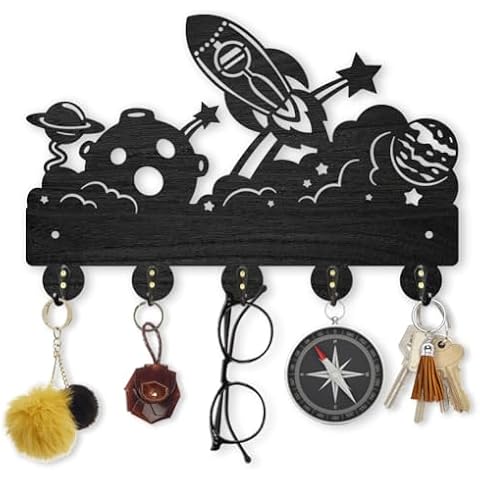 MAYJOYDIY Rocket Planet Wall Key Holder Cover
