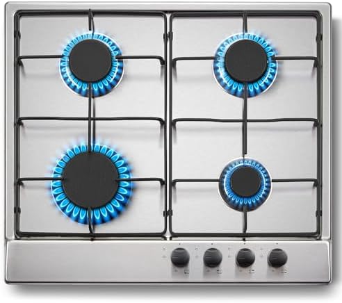 SNDOAS Gas Hob 4 Burners, 60cm Stainless Steel Cooktop, Built-in ...