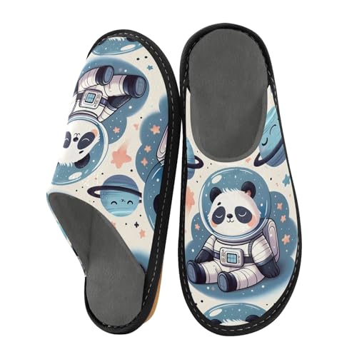 ISAOA Chaussons d'intérieur et d'extérieur en forme de panda endormi dans l'espace pour homme et femme - Pantoufles antidérapantes chaudes - 34-35, Panda endormi dans l'espace, 45/46 EU