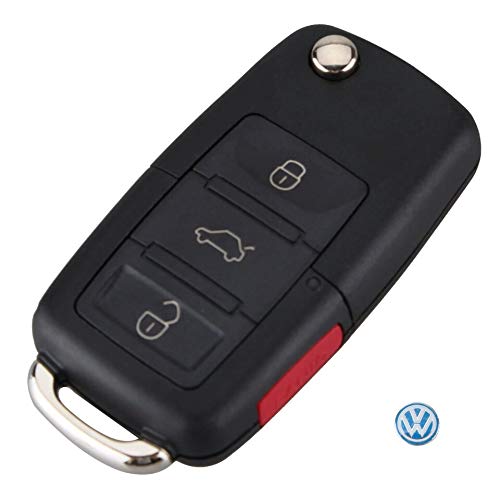 Chave Canivete Volkswagen VW Bora Gol Golf Voyage Polo Fox 3B + Panic Lamina e Emblema