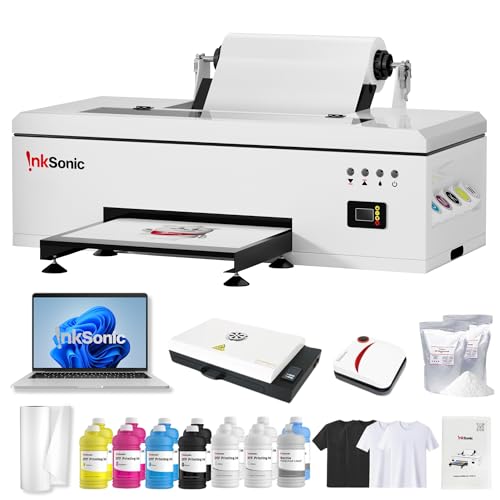 RocRow InkSonic R1390 DTF Printer, A3 T-Shirt Printing Machine with Laptop and Oven Bundle, 13