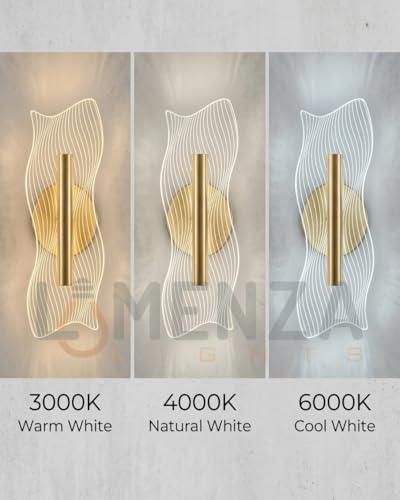 Image of Spiral Pattern 3-in-1 LED Wall Light Decorative Lamp with Golden Center Artistic Accent Lighting for Living Room Bedroom Hallway & Home Decor (Wave Wall Light, Pack of 1)