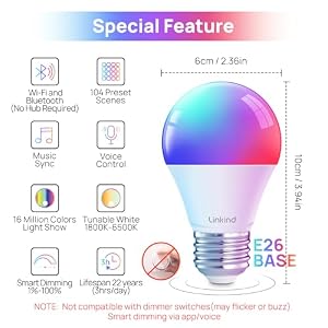 Linkind Smart Light Bulbs, Work with Alexa, Google Home, AiDot — photo 2 of 6