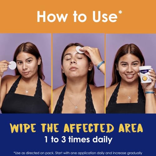 Clearasil Acne Treatment Facial Cleansing Pads, Stubborn Acne Control 5-in-1 Daily Pads, 90 Pads (Pack of 3)