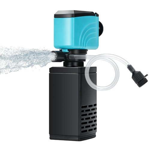 Image of DaToo Aquarium Filter 35-75 Gallon Fish Tank Filter 400GPH Powerful Pump for Aquariums Adjustable Air Flow Submersible Internal Aquarium Filters for Pond Wavemaker Air Supply Freshwater and Saltwater