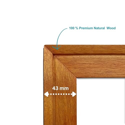 Image of FRAMEKALA Handmade Orange Wooden Photo Frame, A2 (42 x 59.4 cm) Display to Showcase Artworks, Pictures, and Photos - Perfect for Wall, Home and Office Decor, Red Cedar
