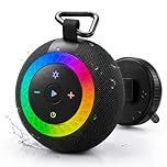 UOHHBOE Altifalante Bluetooth 5.4 perfeito presente IPX7 altifalante duche 20 W com ventosa estável impermeável portátil sem fios 24 H luzes RGB chamadas à mão livre TWS TF Card para casa de banho