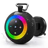 UOHHBOE Altavoz Bluetooth 5.4 Perfecto Regalo IPX7 Altavoz Ducha 20W con Ventosa Estable Impermeable Portátil Inalámbrico 24H Luces RGB Llamadas Mano Libre TWS TF Card para Baño Piscina
