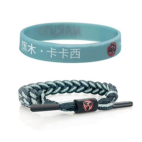 Fanforty kakashi Cosplay 2pcs Bracelet Japanese Animation Shippuden Braided Wristband with Symbol kakshi Role-Playing Bracelet for Anime-Fans
