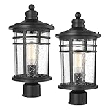 Darkaway Large Outdoor Post Lights Lamp Posts Outdoor Lighting, 17inch Post Lights Waterproof 2 Pack Outdoor Light Fixtures with Glassfor Outside Patio Yard Pathway