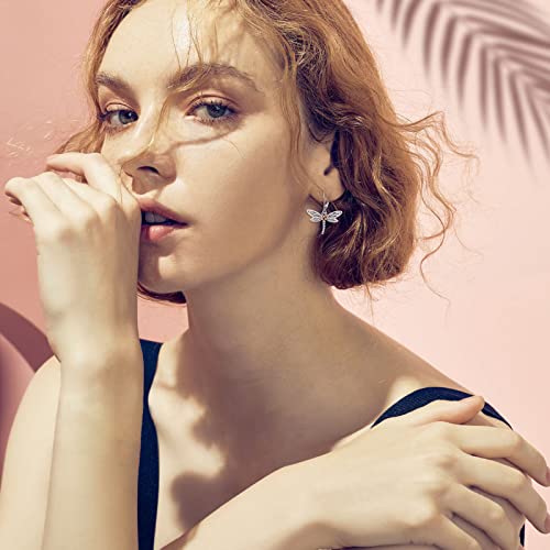 Dragonfly Dangling Earrings Sterling Silver Celtic Drop Dangle Earrings Dragonfly Jewelry For Women Girls Dragonfly Leverback Earrings Dragonfly Dangling Earrings Gifts #TOP3