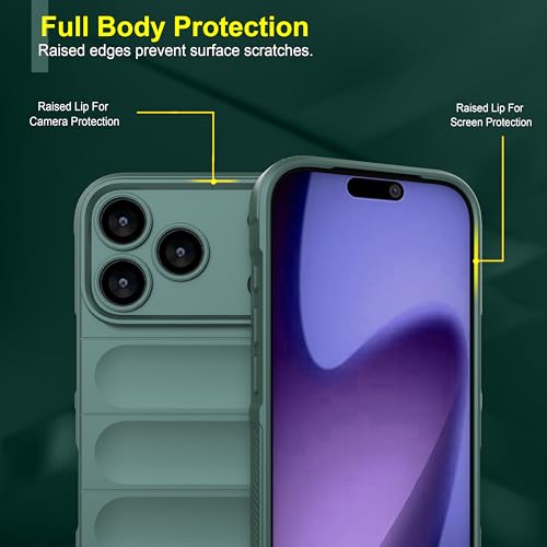 Image of Zapcase Back Case Cover for iPhone 17 Pro | Compatible for iPhone 17 Pro Back Cover | Liquid Silicon Magic Case with Camera Protection | Dark Green
