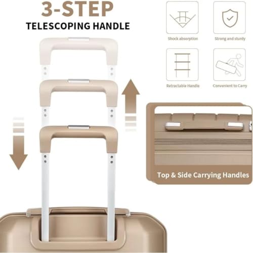 Luggage Sets 4 Piece Lightweight Hardside Polypropylene Travel Suitcases with Double Spinner Wheels and TSA Lock4