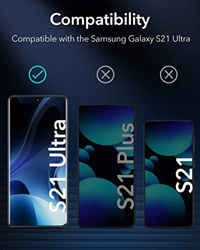 ESR Liquid Skin Screen Protector Compatível com Samsung Galaxy S21 Ultra (2021), Suporta Sensor de I