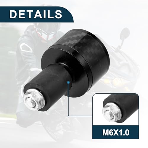TUCKBOLD Motorcycle Handlebar End Plug Aluminum Alloy 7/8\" 22mm Fashionable | Front Handle Bar Grips Cap Gear Balanced Plug Black 2 Pcs