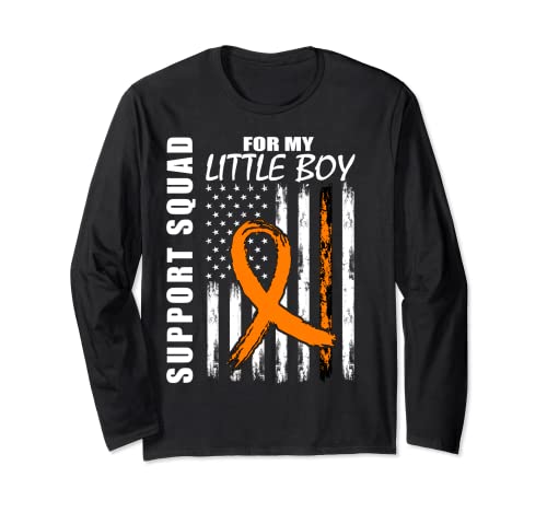 Supporto Little Boy Son Kidney Cancer Consapevolezza US Flag Gifts Maglia a Manica