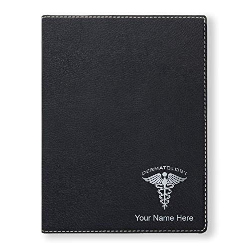 Small Portfolio Notepad, Dermatology, Personalized Engraving Included (Black) #TOP19